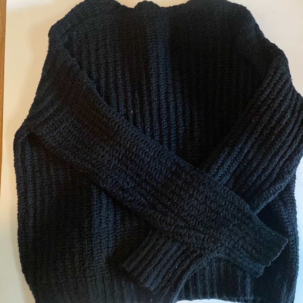 black knitted sweater